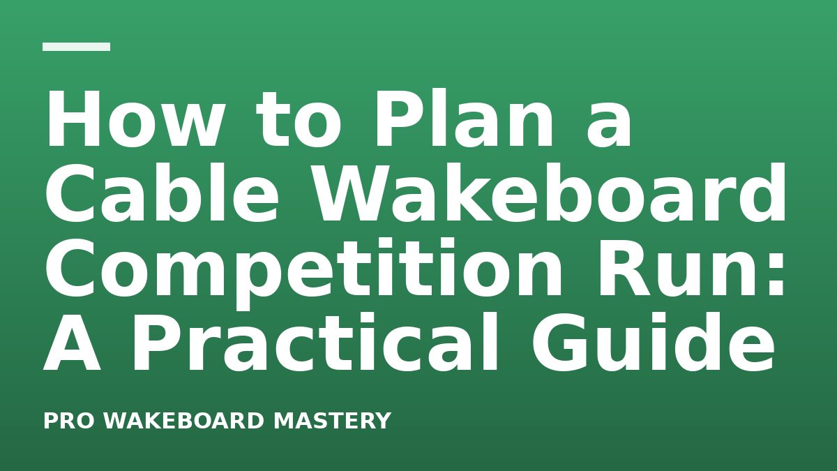 How to Plan a Cable Wakeboard Competition Run: A Practical Guide